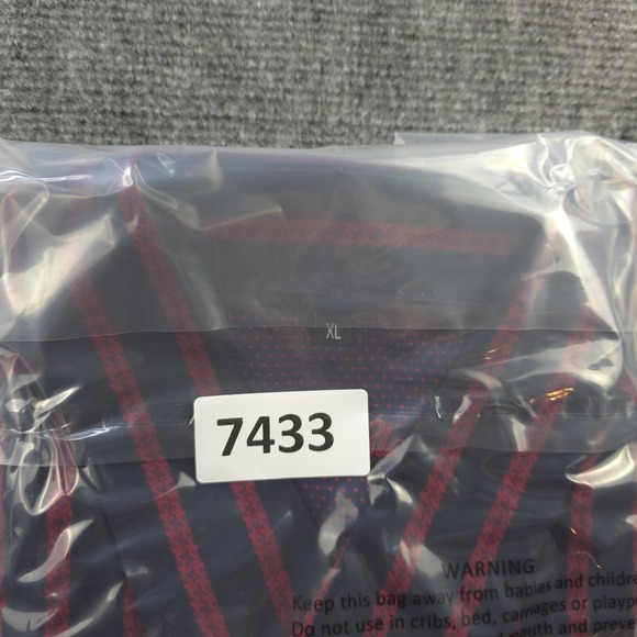 Visconti Black Shirt XL Blue Red Vertical Striped Long Sleeve Button Up Cotton - Picture 8 of 8